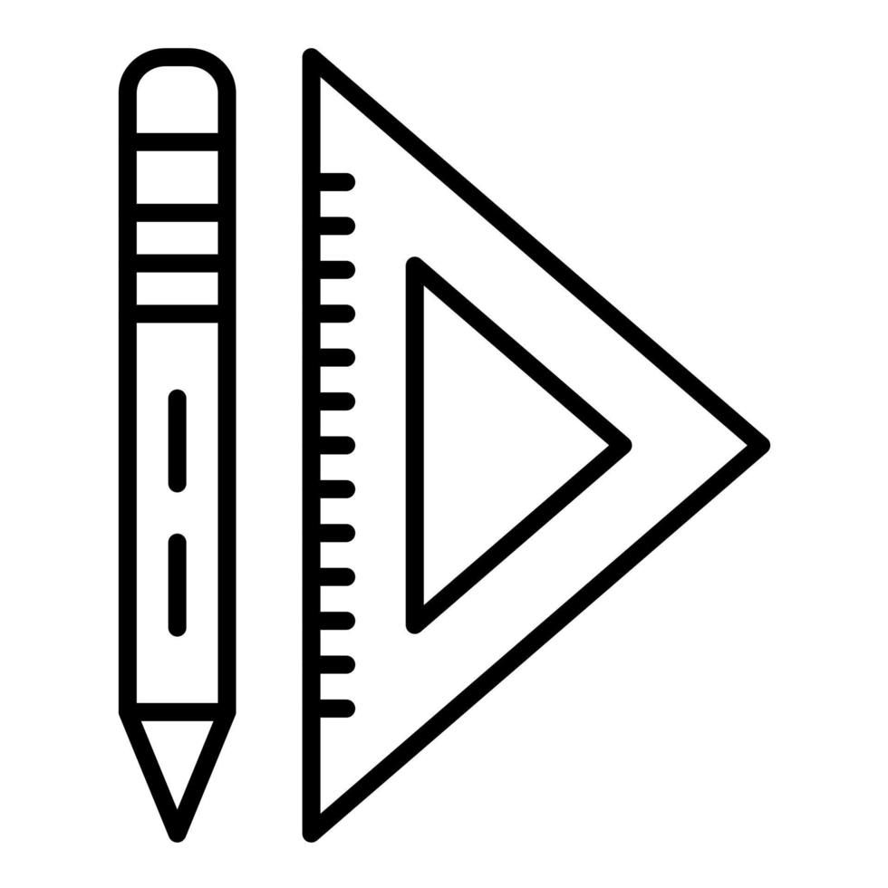 lápis e definir o ícone de linha quadrada vetor