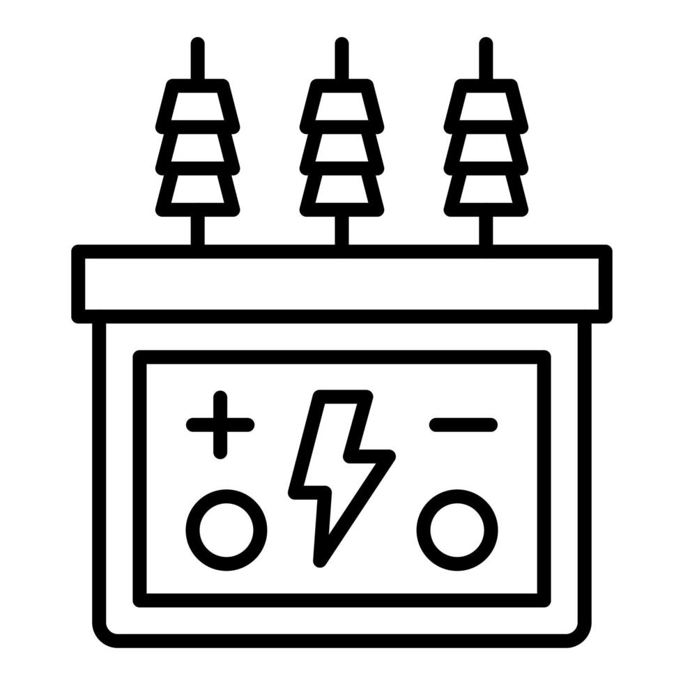 ícone de linha de transformador vetor