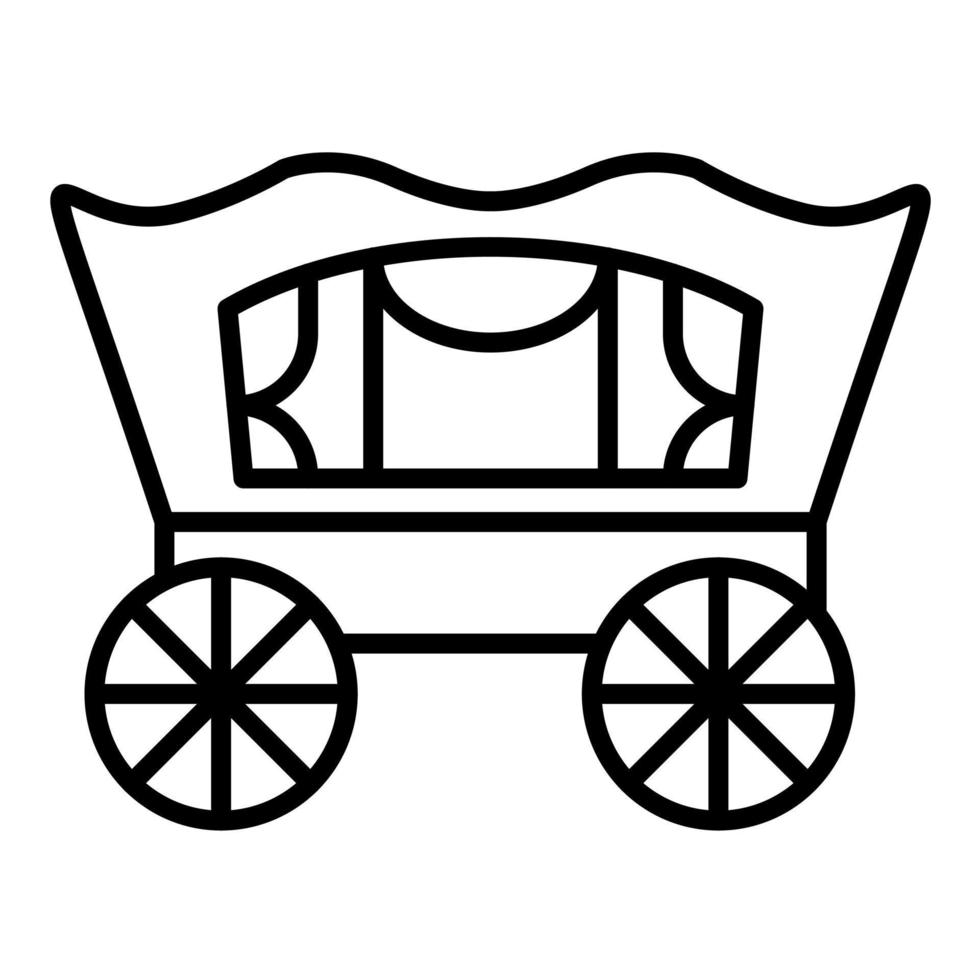 ícone de linha de carruagem do deserto vetor