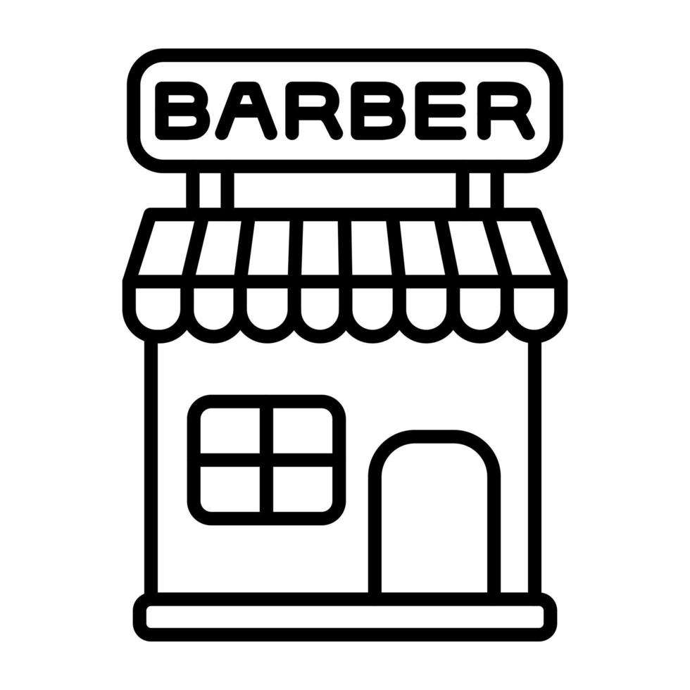 ícone de linha de barbearia vetor