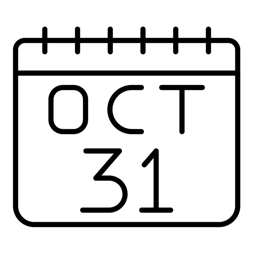 ícone de linha de 31 de outubro vetor