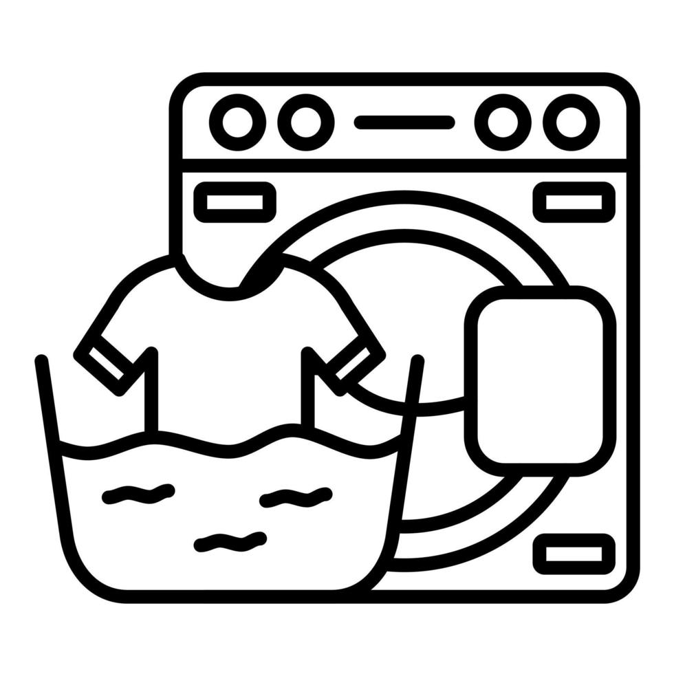 ícone de linha de roupa suja vetor