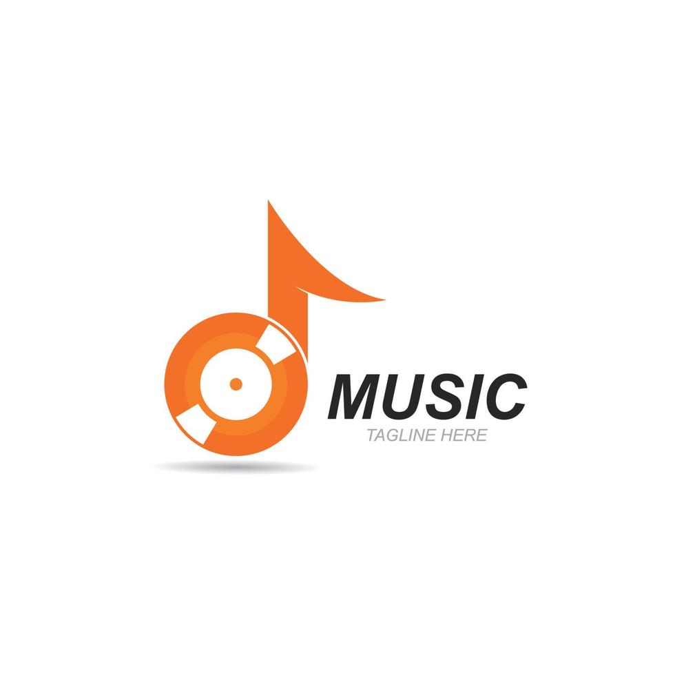 ilustração de ícone de vetor de logotipo de música