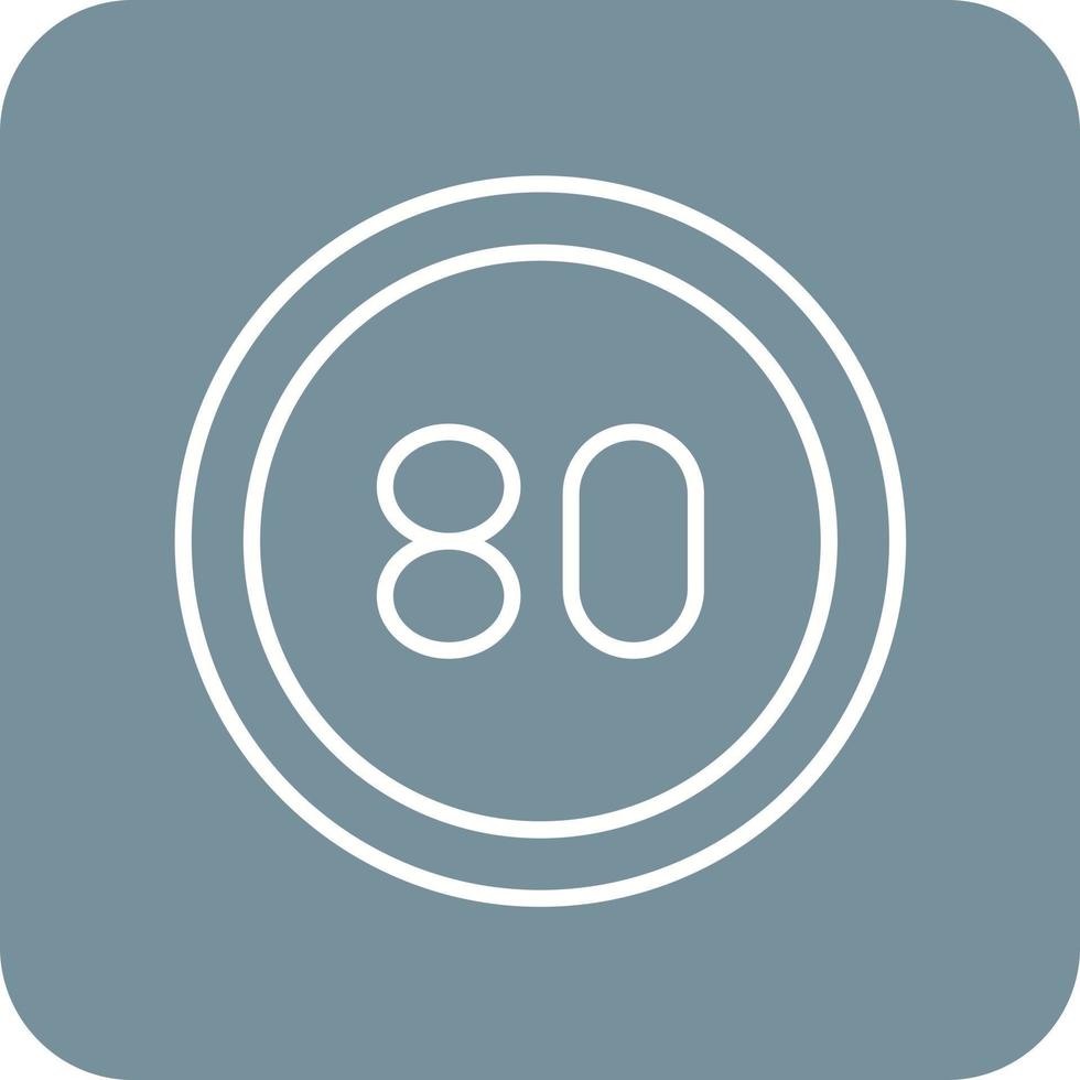 80 ícones de fundo de canto redondo da linha de limite de velocidade vetor