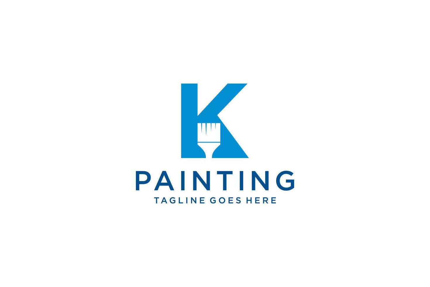 letra k para logotipo de pintura, logotipo de serviços de pintura, vetor de logotipo de pintura