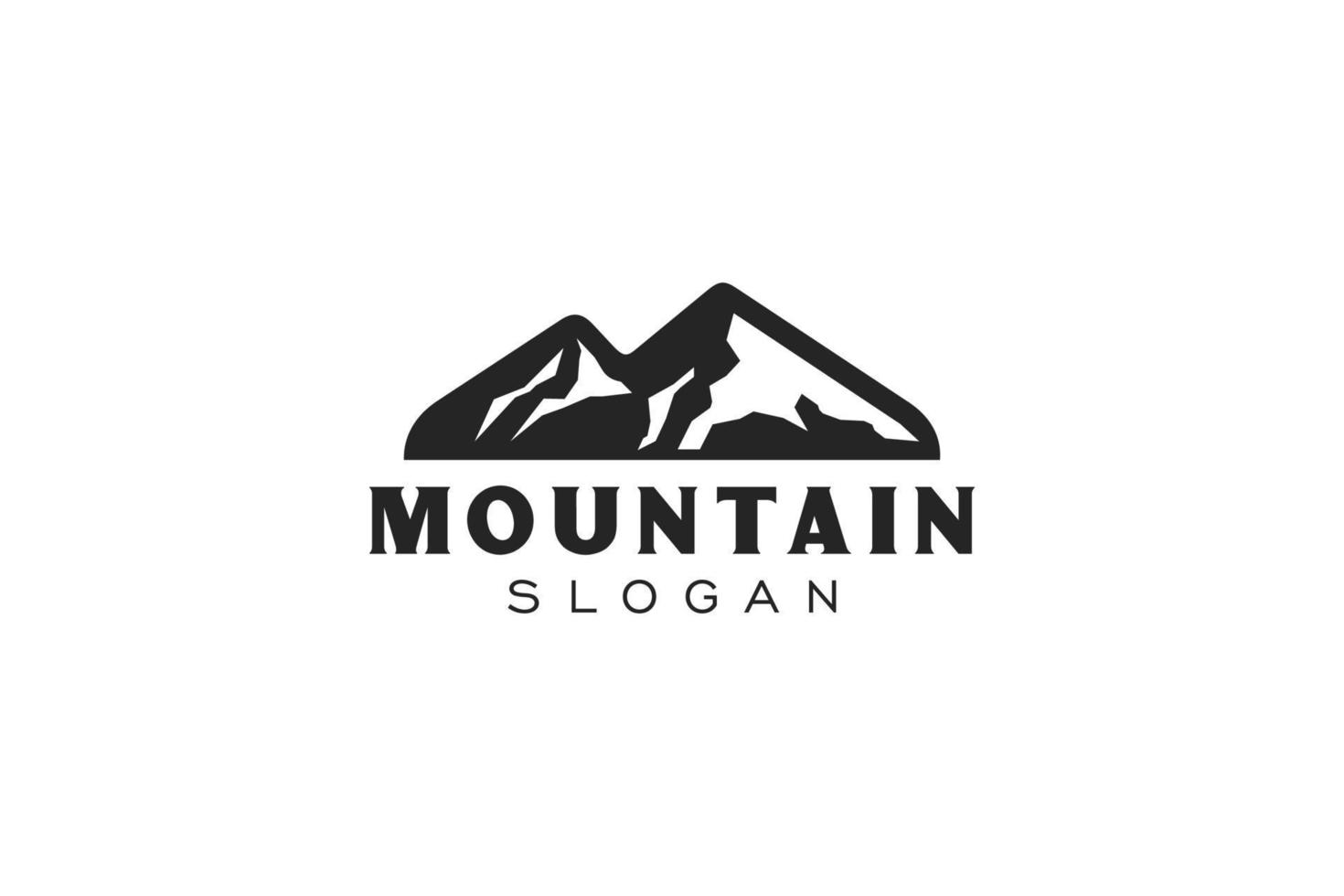 montanha, viagens, inspiração de design de logotipo de hipster de aventura vetor