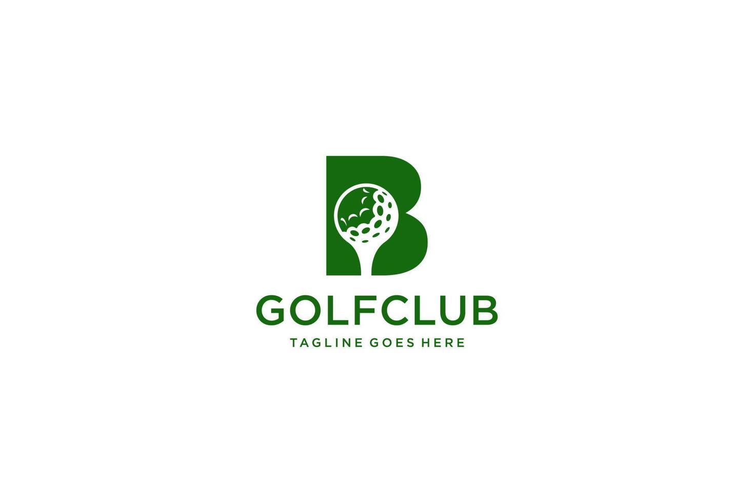letra b para modelo de vetor de design de logotipo de golfe, rótulo vetorial de golfe, logotipo de campeonato de golfe, ilustração, ícone criativo, conceito de design