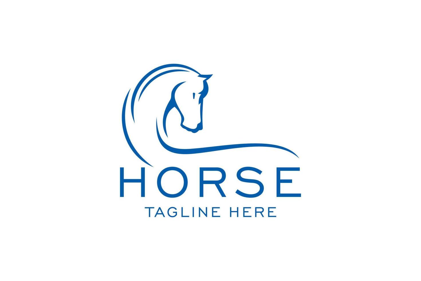 vetor de símbolo de logotipo elegante de cavalo, conceito de arte de linha de simplicidade.
