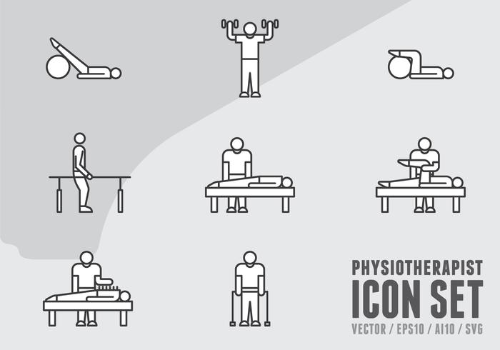 Ícones de fisioterapia vetor