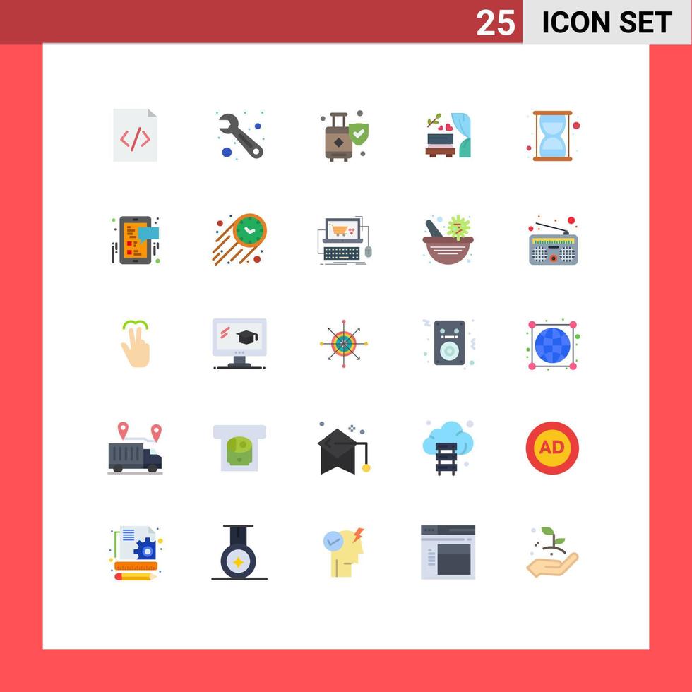 conjunto de 25 sinais de símbolos de ícones de interface do usuário modernos para facebook seo shield eficiência casamento elementos de design de vetores editáveis