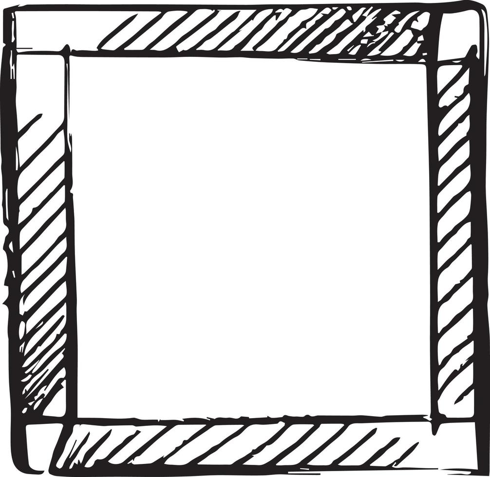 doodle quadrado desenhando quadro vazio. vetor
