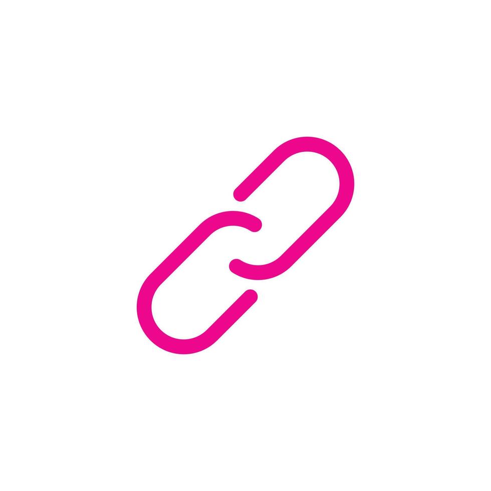 eps10 ícone de arte de linha abstrata de link de vetor rosa isolado no fundo branco. hiperlink ou símbolo de contorno de corrente em um estilo moderno simples e moderno para o design do seu site, logotipo e aplicativo móvel