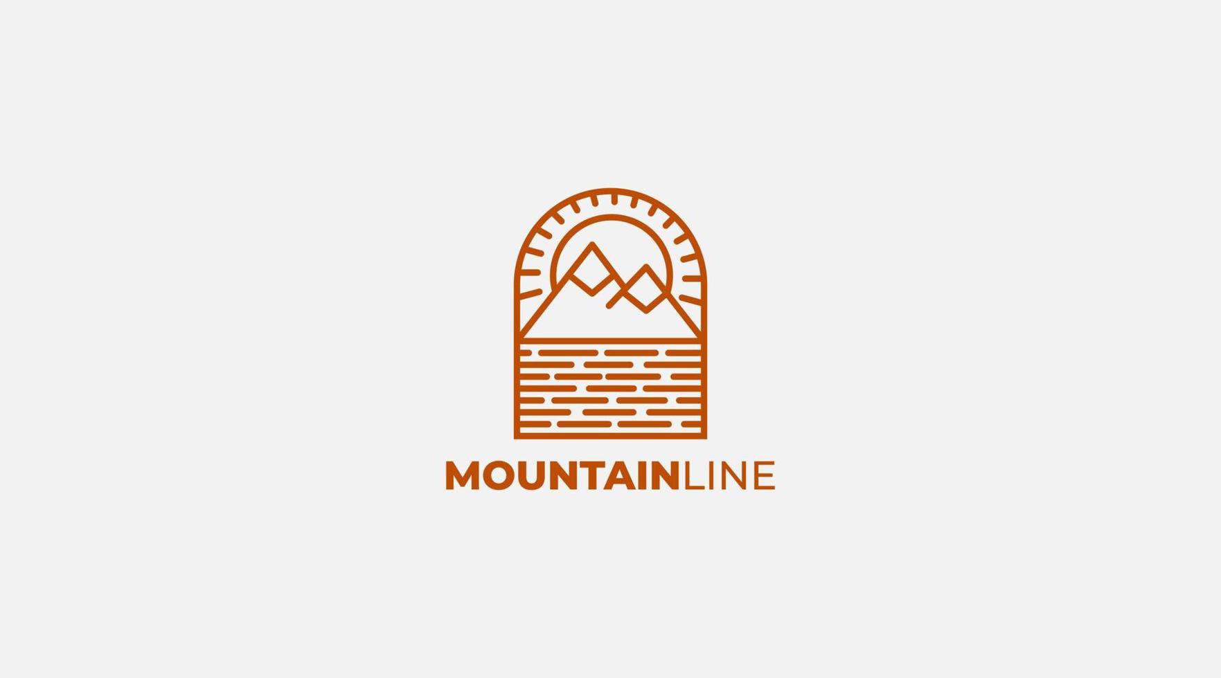 modelo de vetor de ícone de design de logotipo de arte de linha de montanha