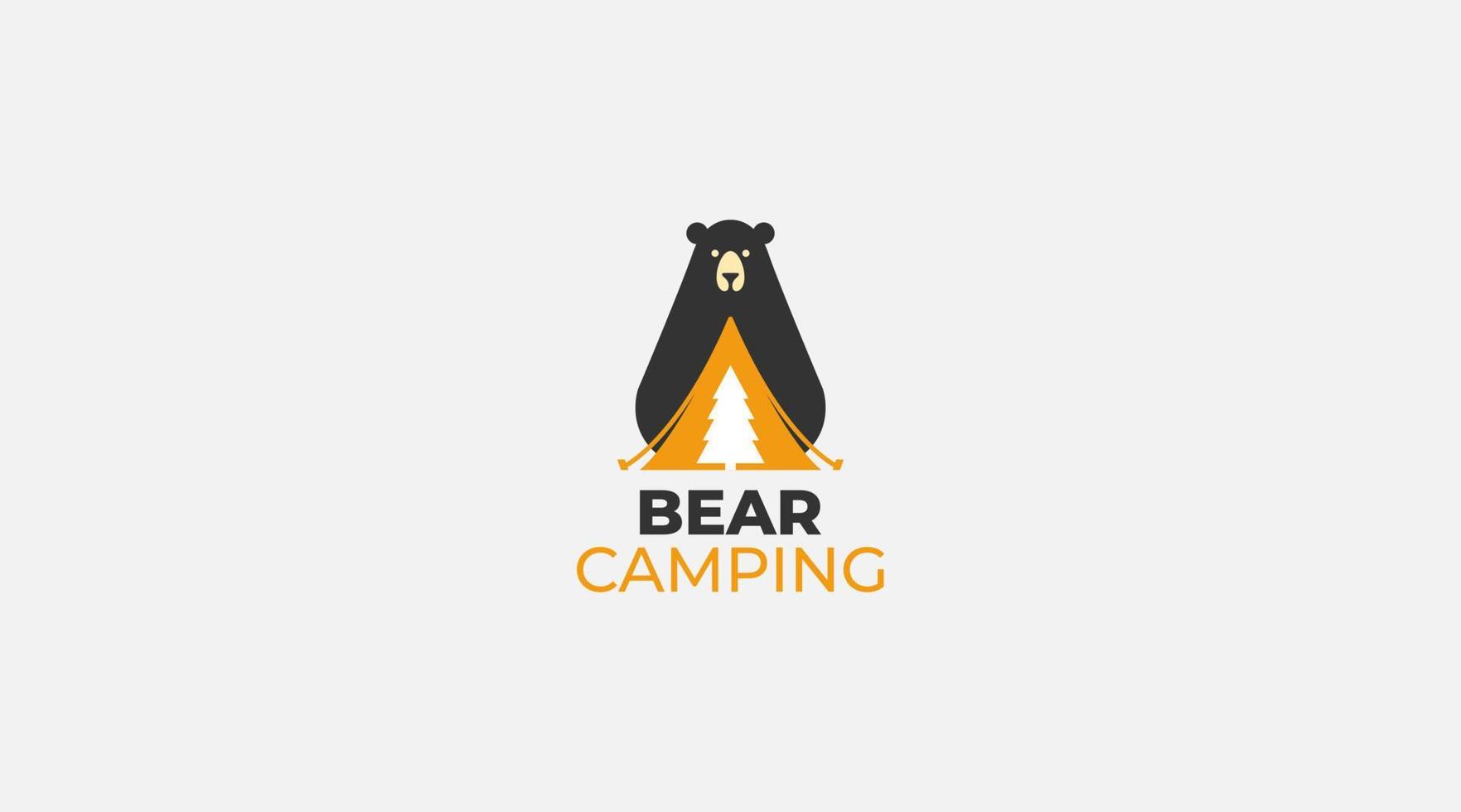 modelo de vetor de design de logotipo de acampamento de urso