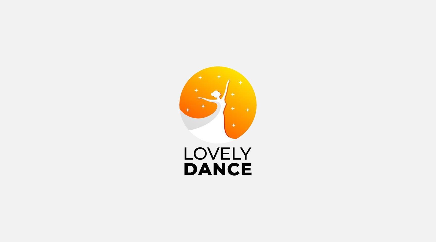 ilustração de design de logotipo de vetor de dança adorável