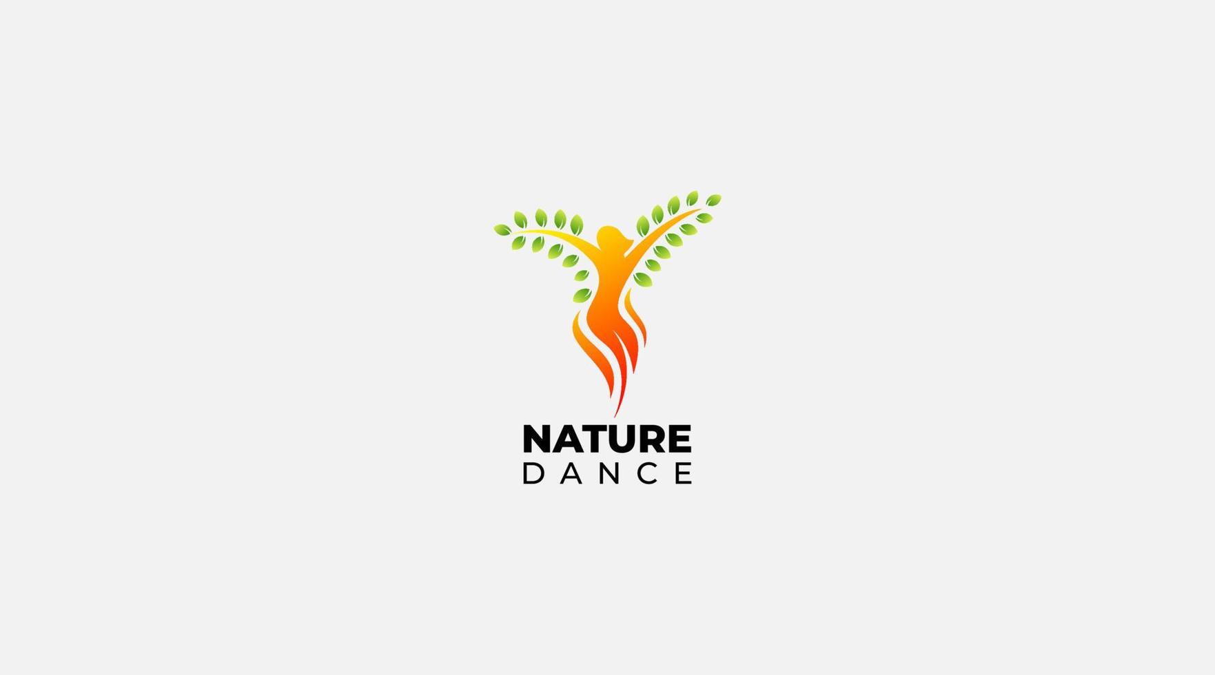 modelo de design de logotipo de vetor de dança verde da natureza