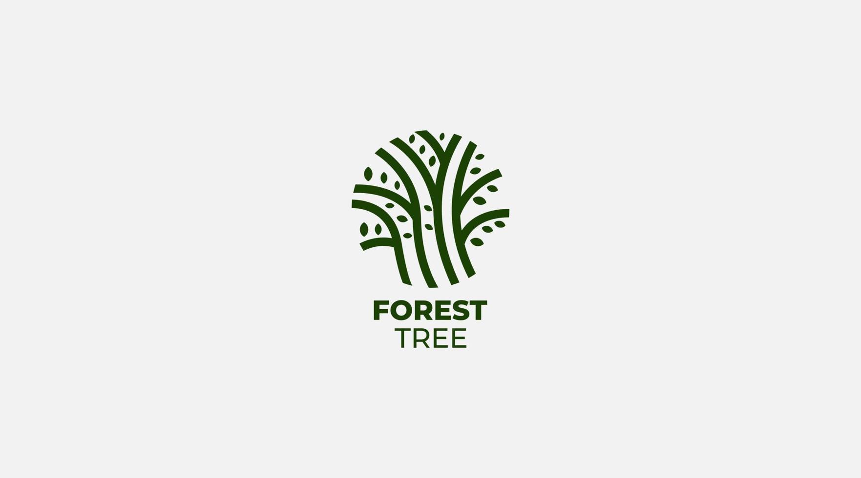 natureza floresta árvores ilustração vetorial design de logotipo vetor