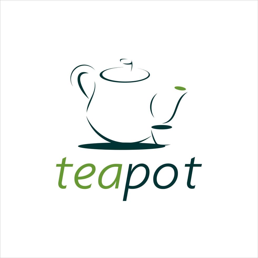 logotipo de bule de chá simples para bebida e bebida vetor