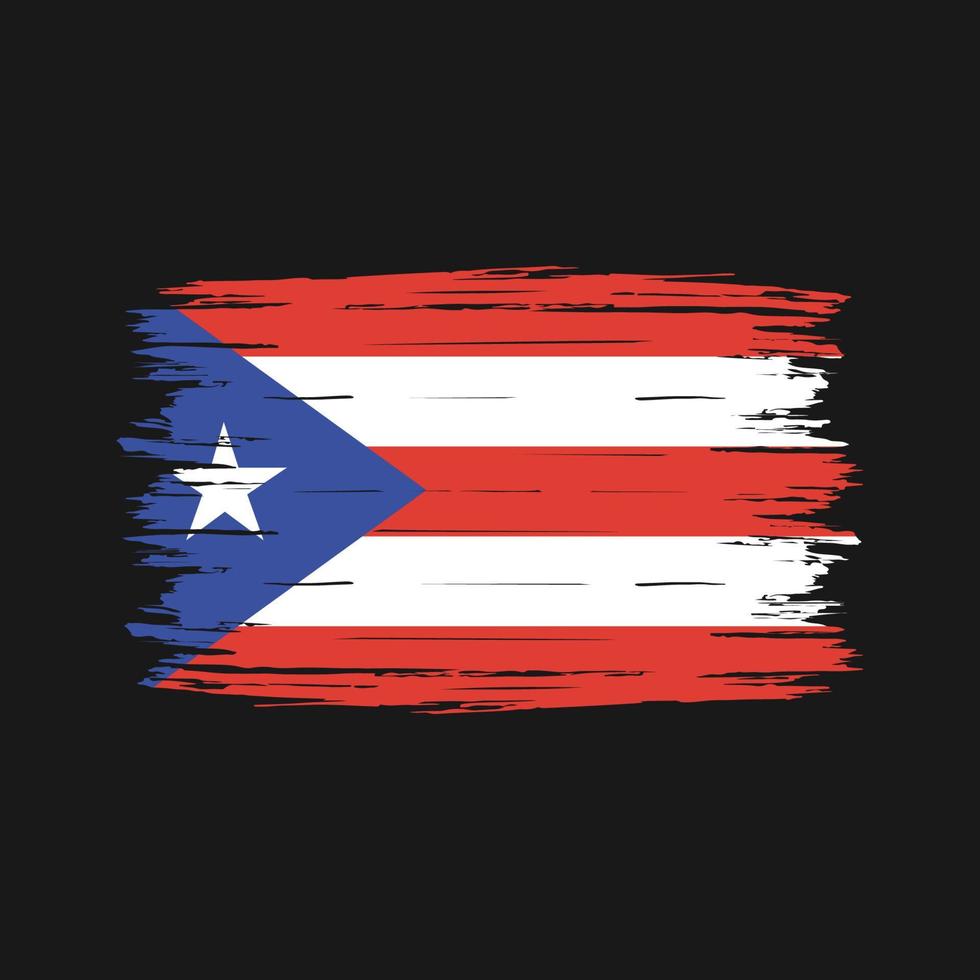 pincel de bandeira de porto rico vetor