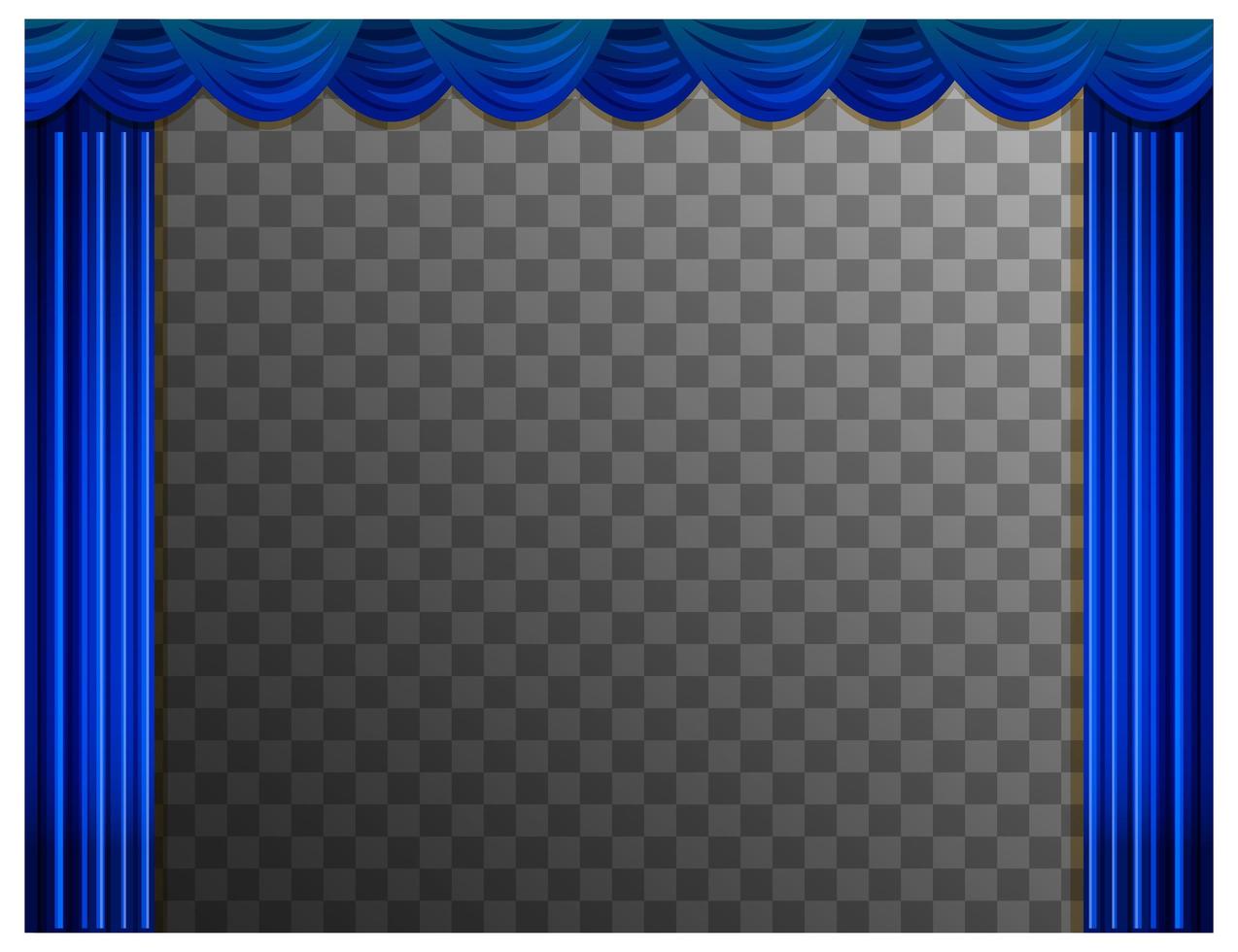 cortinas azuis com fundo transparente vetor