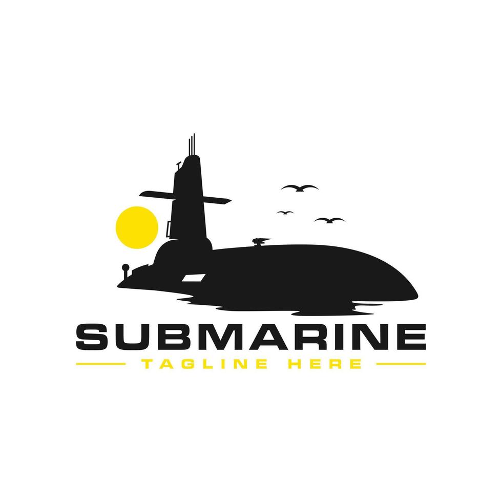 design de logotipo de ilustração vetorial submarino vetor
