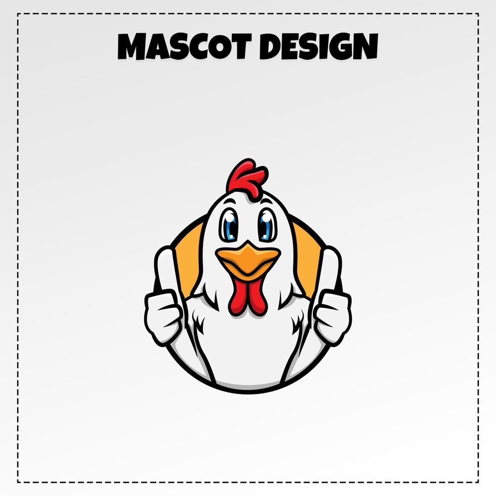 design de vetor de ilustração de mascote de frango logotipo de comida