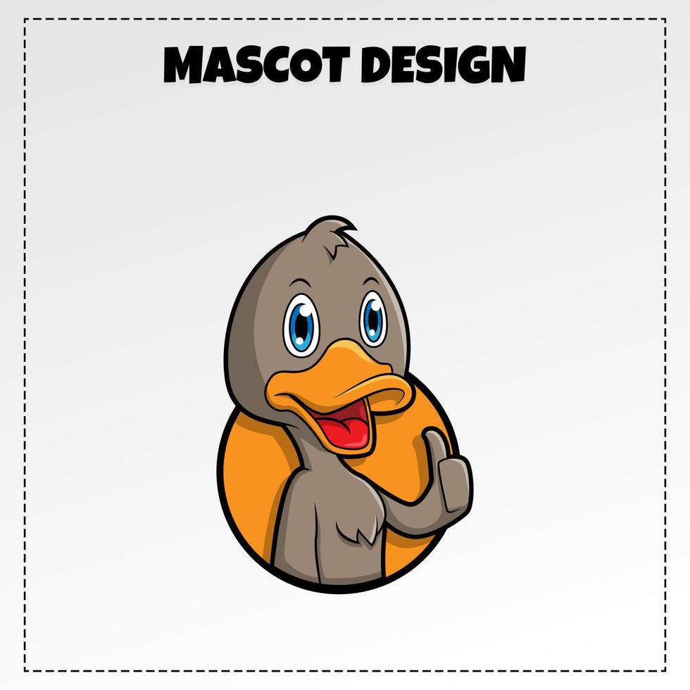 design de vetor de ilustração de mascote de pato logotipo de comida