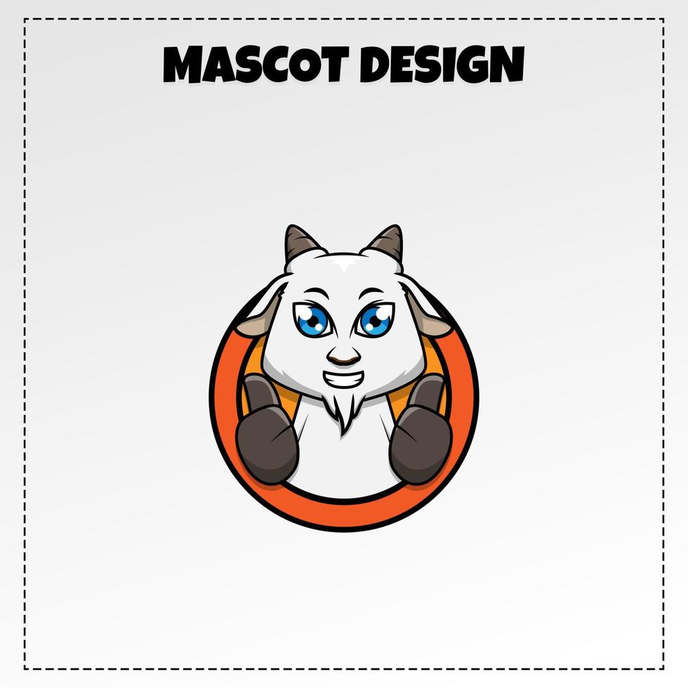 logotipo de comida ilustração de mascote de cabra assada design vetorial vetor