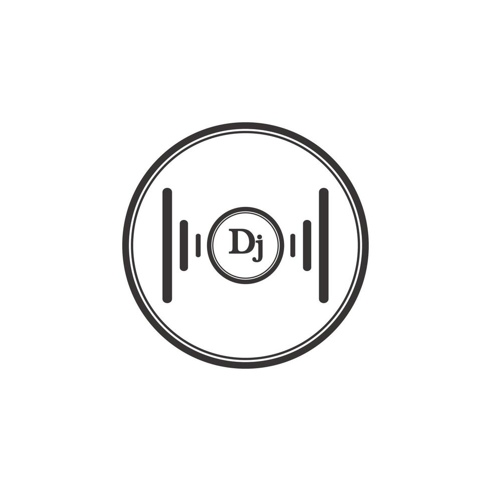 ícone de vetor de logotipo de música dj