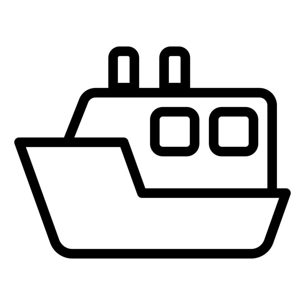ícone da linha do barco no fundo branco vetor