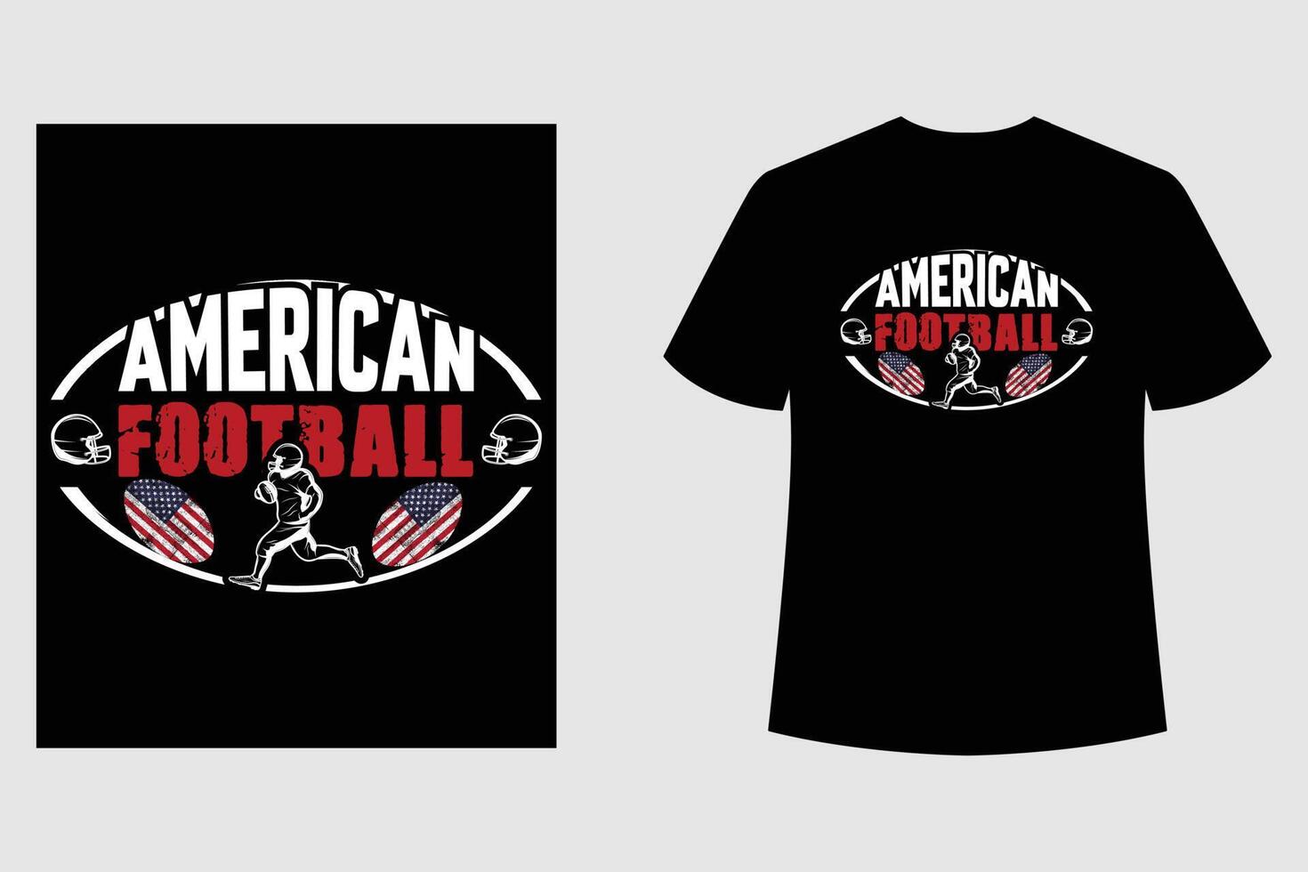 design de camiseta de futebol americano ou futebol americano vetor