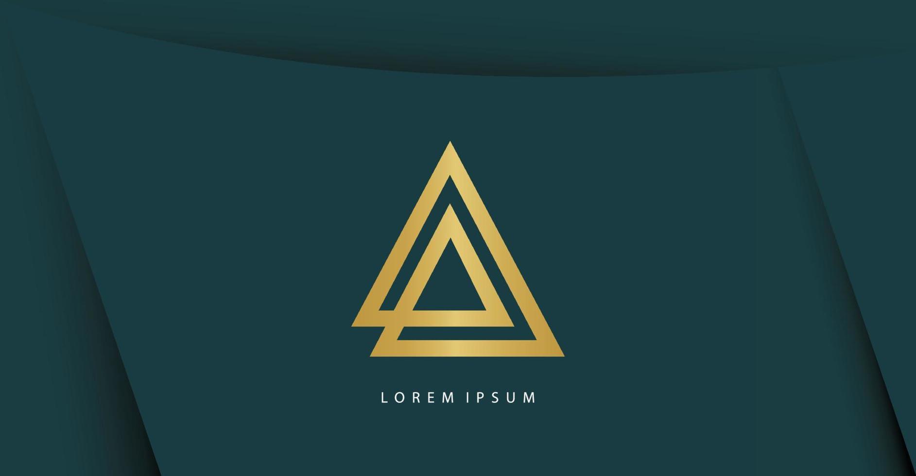 letra a do logotipo com vetor premium minimalista de estilo de arte de linha dourada