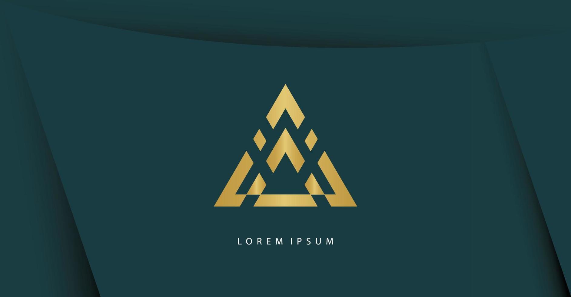 letra a do logotipo com vetor premium minimalista de estilo de arte de linha dourada