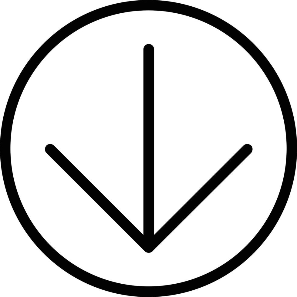 seta círculo para baixo design de ícone vetorial vetor