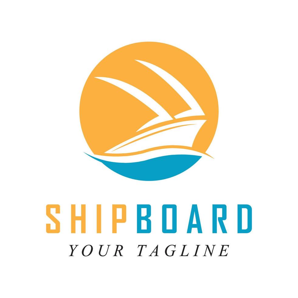 logotipo a bordo e vetor com modelo de slogan