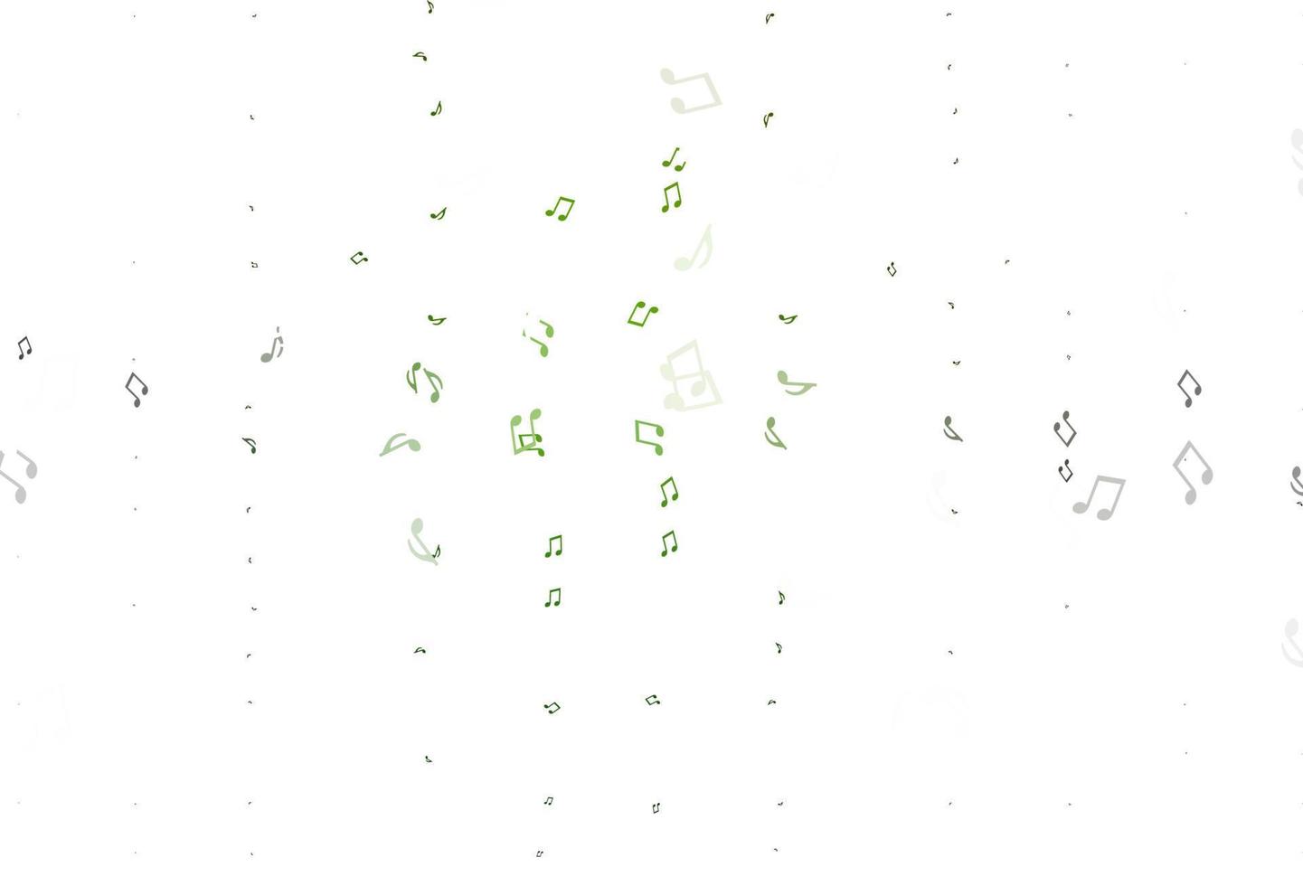 textura de vetor verde claro com notas musicais.
