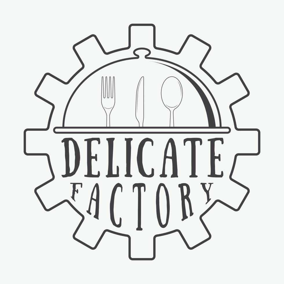 logotipo, distintivo ou emblema do restaurante vintage. ilustração vetorial vetor