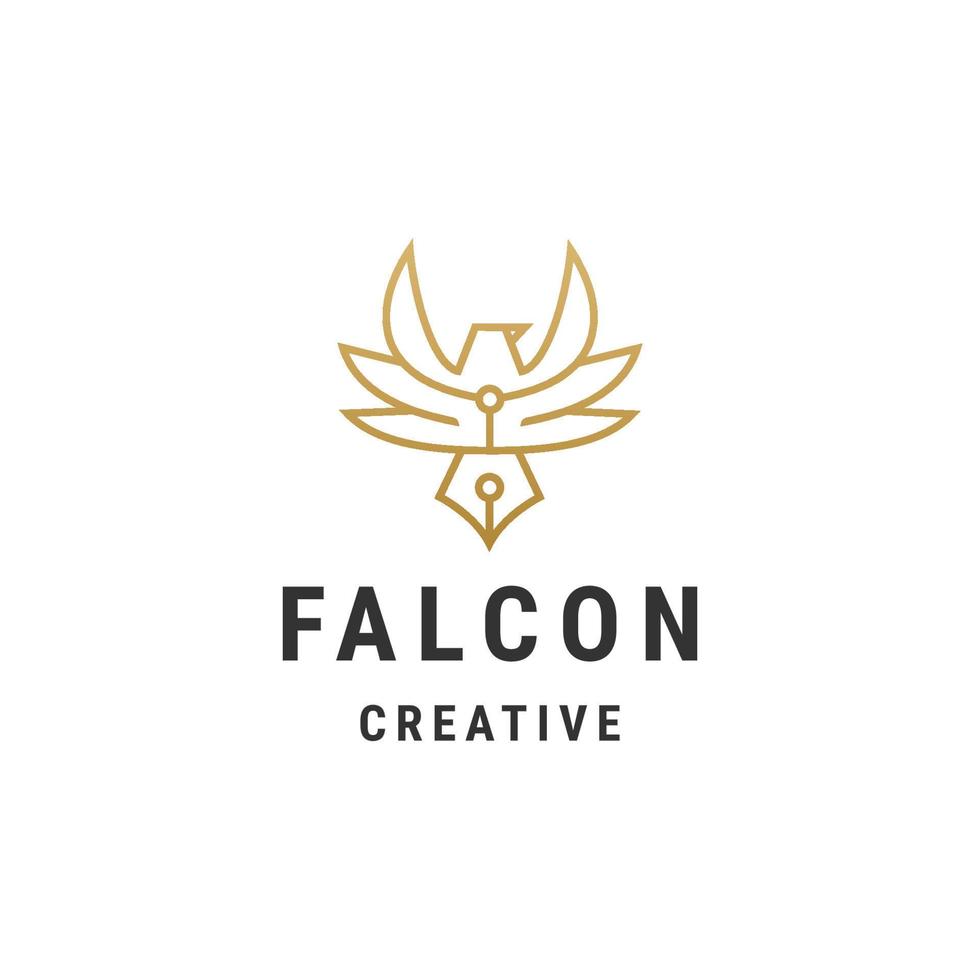 modelo de design de logotipo de linha de falcão vetor