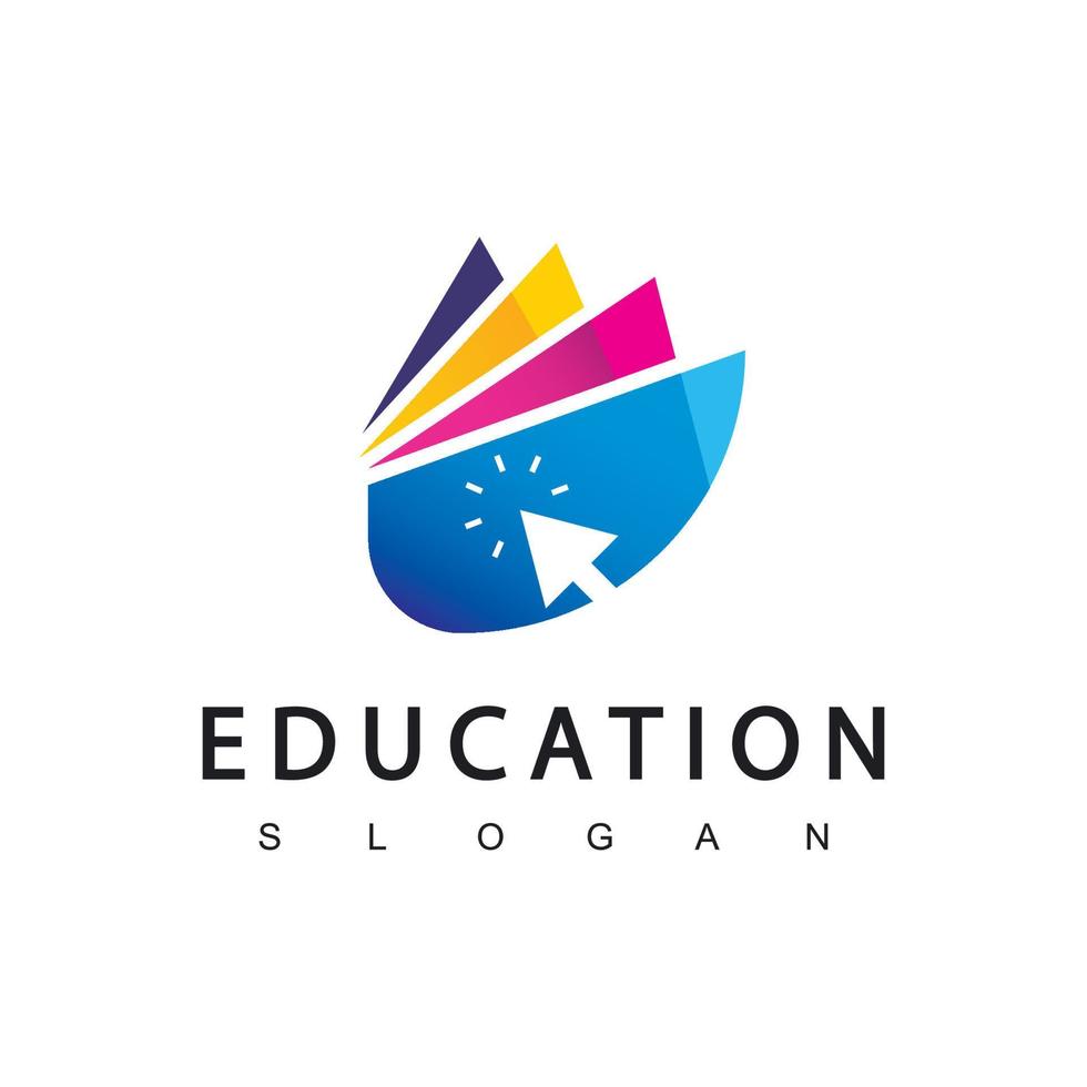 modelo de design de logotipo educacional, ícone de educação on-line vetor