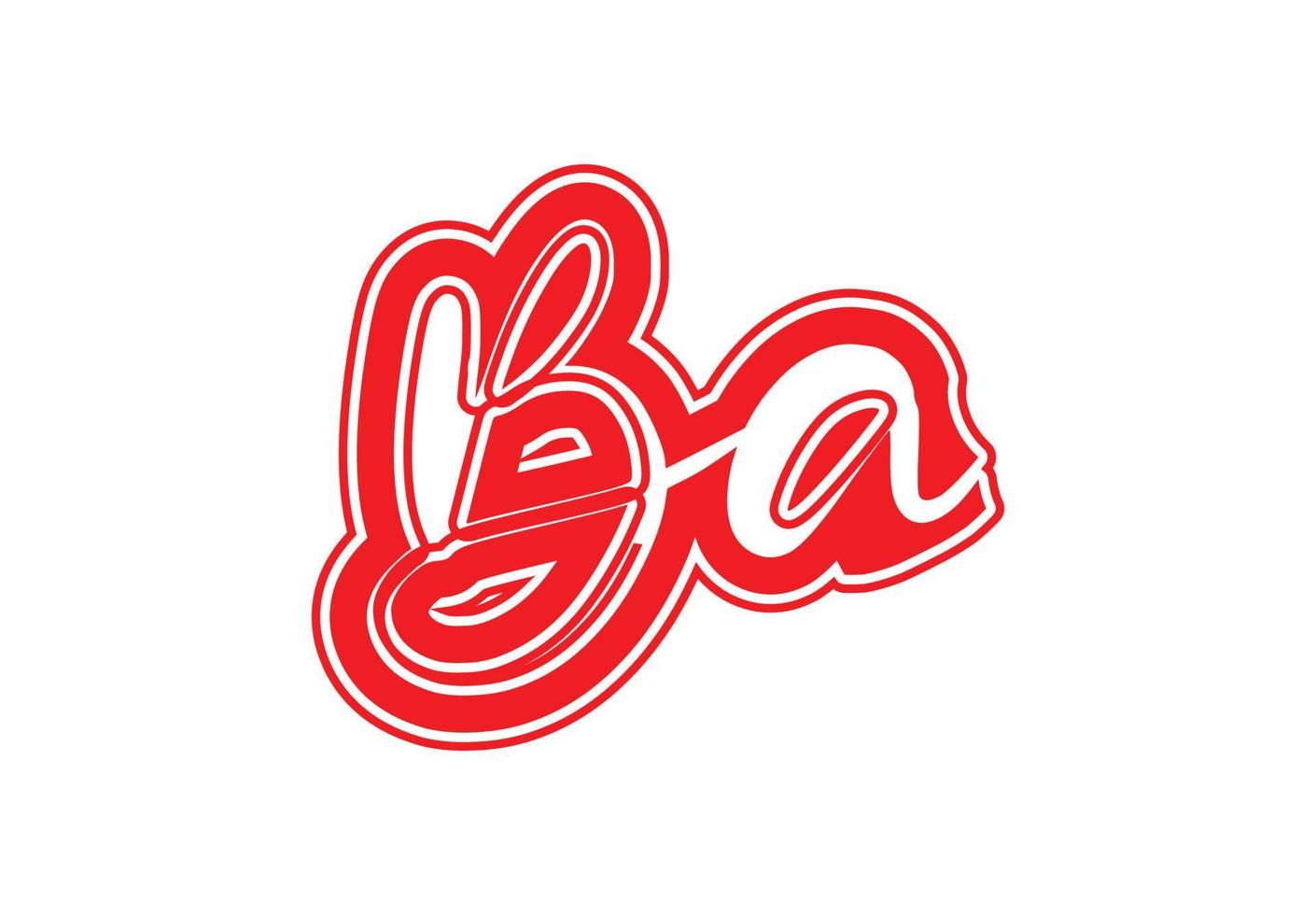 logotipo da letra ba e modelo de design de adesivo vetor
