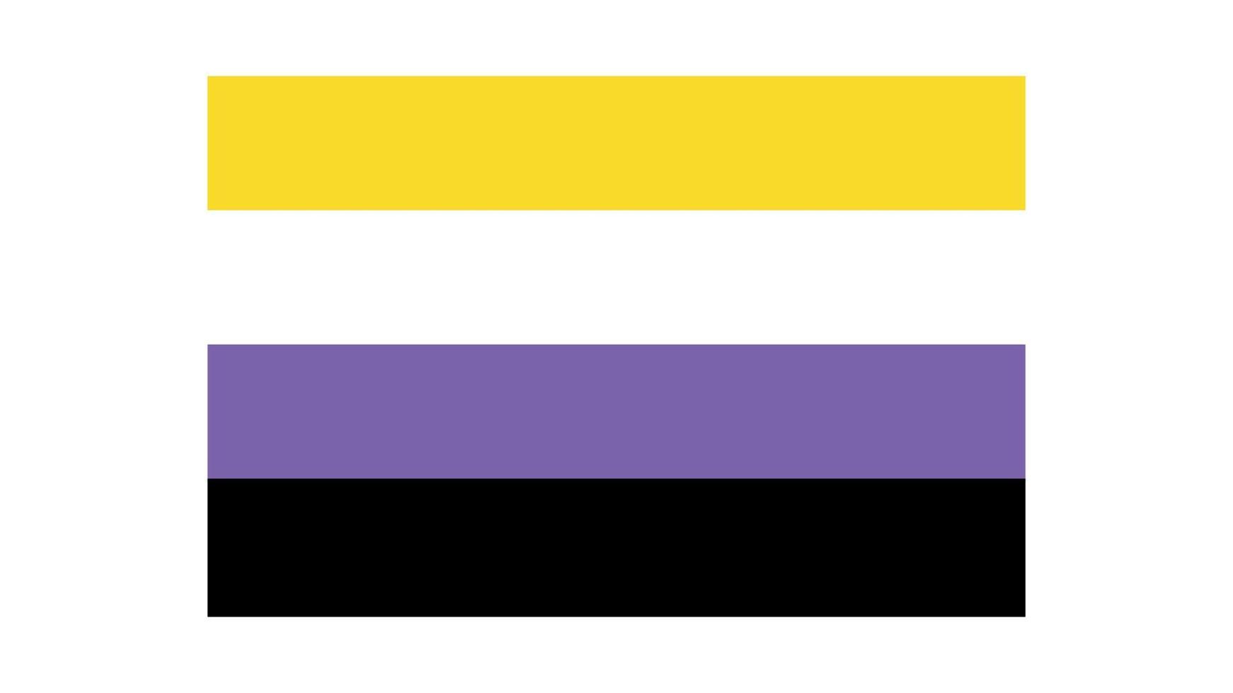 bandeira da comunidade de orgulho não binário, símbolo lgbt. identidade de minorias sexuais. ilustração vetor