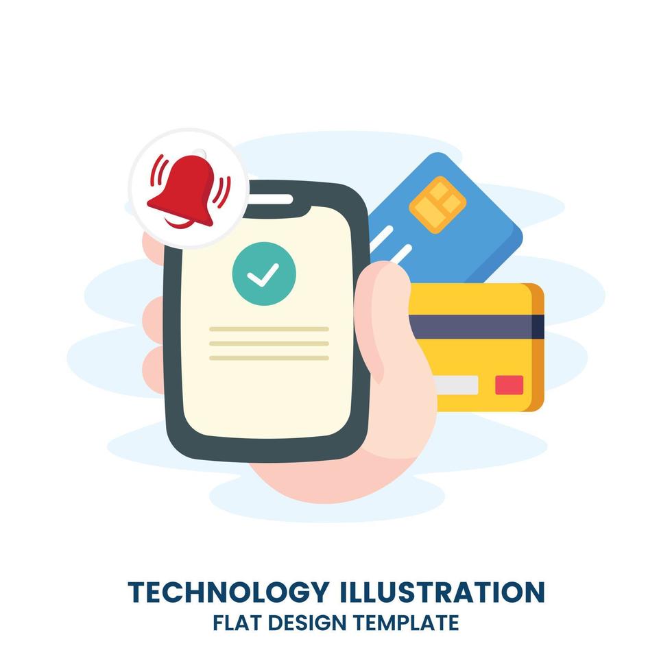 ilustração em vetor de banco móvel online. pagamento online e pagamento eletrônico de contas. transação de segurança