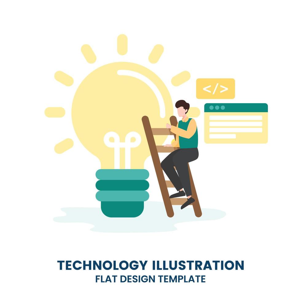 brainstorming de ideia de programação de estilo plano. suba as escadas. ilustração em vetor conceito web infográficos. coleção de pessoas criativas