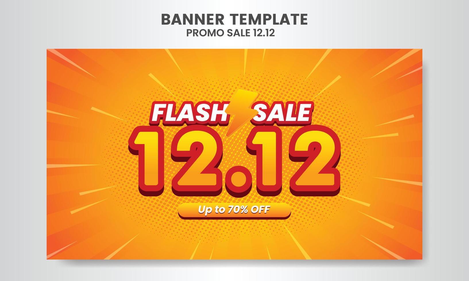 12.12 dia de compras venda em flash super venda design de modelo de banner com desconto de oferta especial vetor