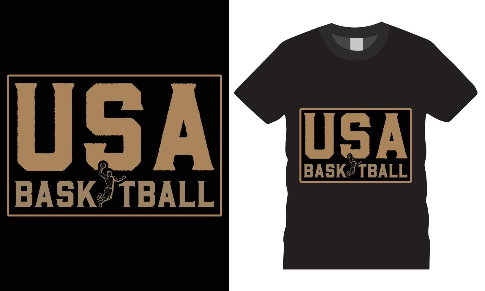 vetor de design de camiseta criativa de basquete eua tipografia