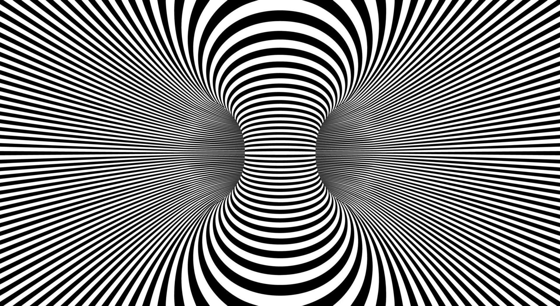 linhas distorcidas de fundo de ilusão de ótica. distorção óptica monocromática. eps 10 vetor