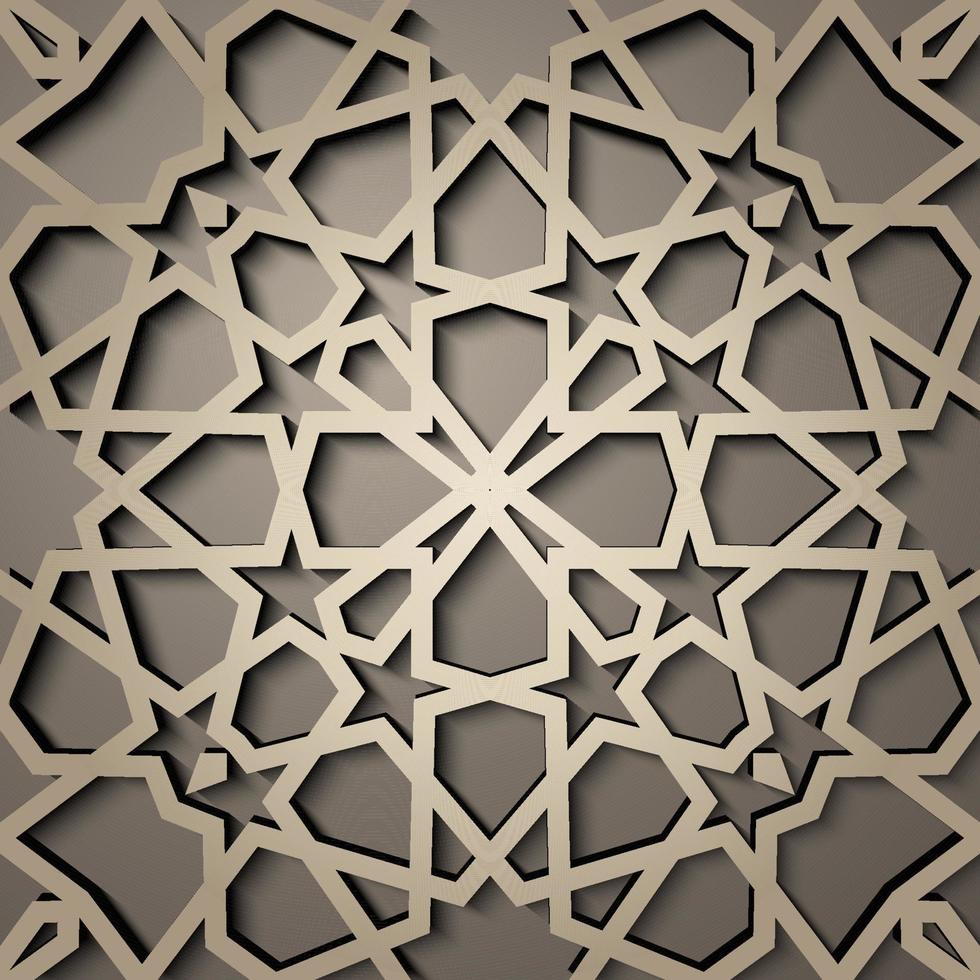 plano de fundo com padrão 3d sem costura em estilo islâmico vetor