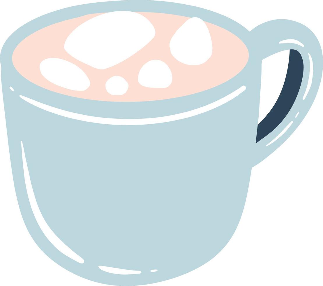 uma xícara de chocolate quente com ilustração de marshmallow vetor