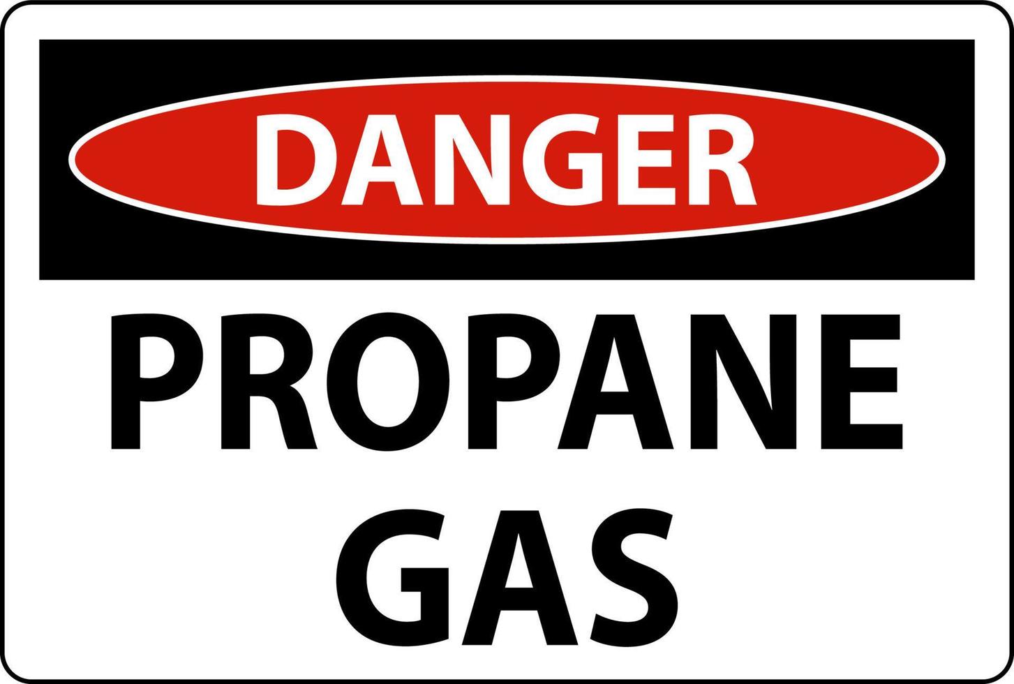 símbolo propano rótulo de perigo, sinal de gás propano vetor