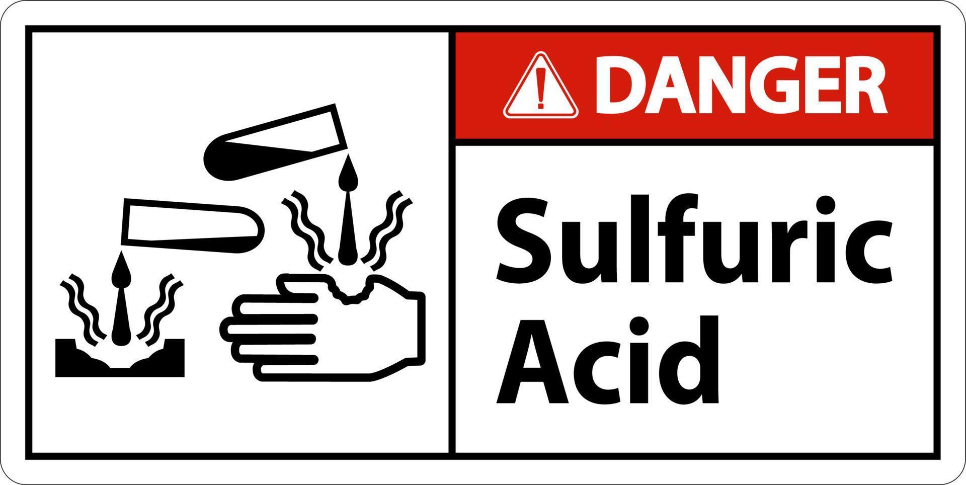 sinal de ácido sulfúrico de perigo no fundo branco vetor